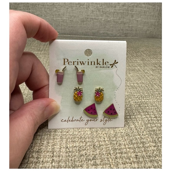 Three Pairs of Summer Time Periwinkle by Barlow Earrings - Picture 2 of 3